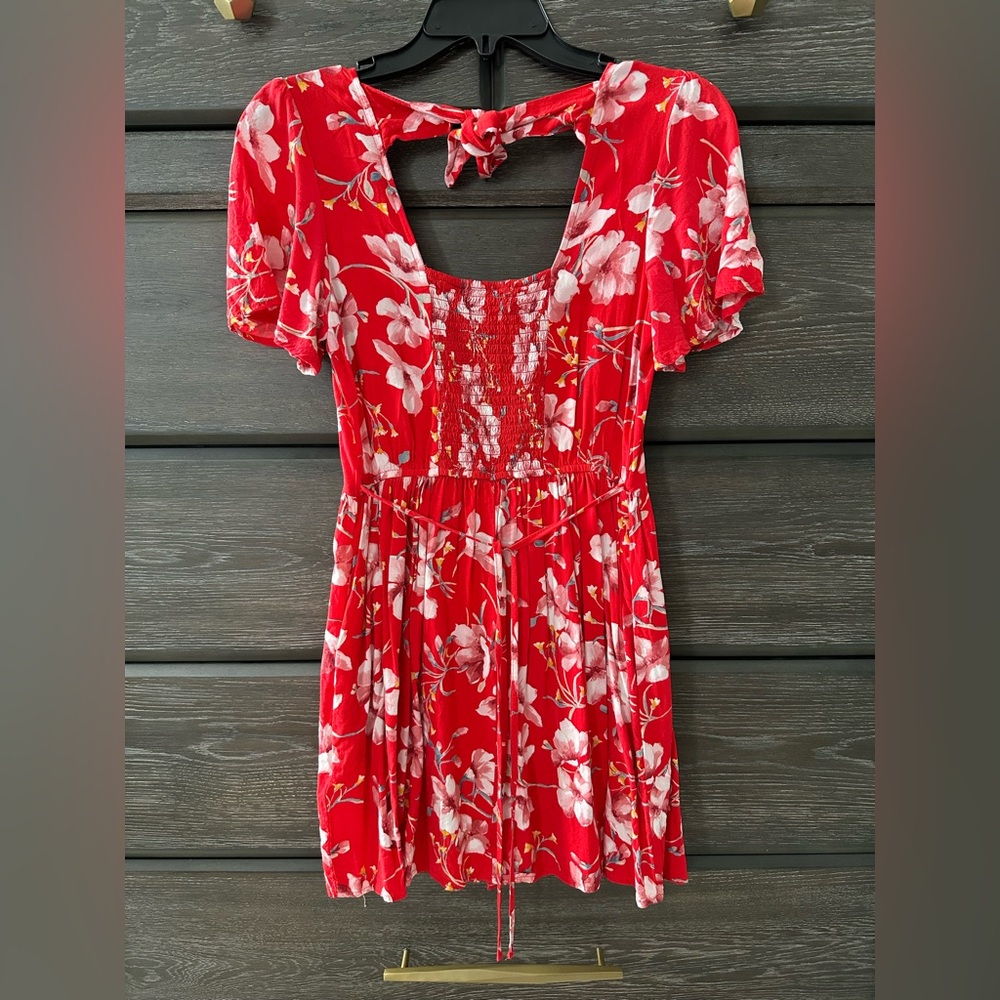 Floral Red Dress